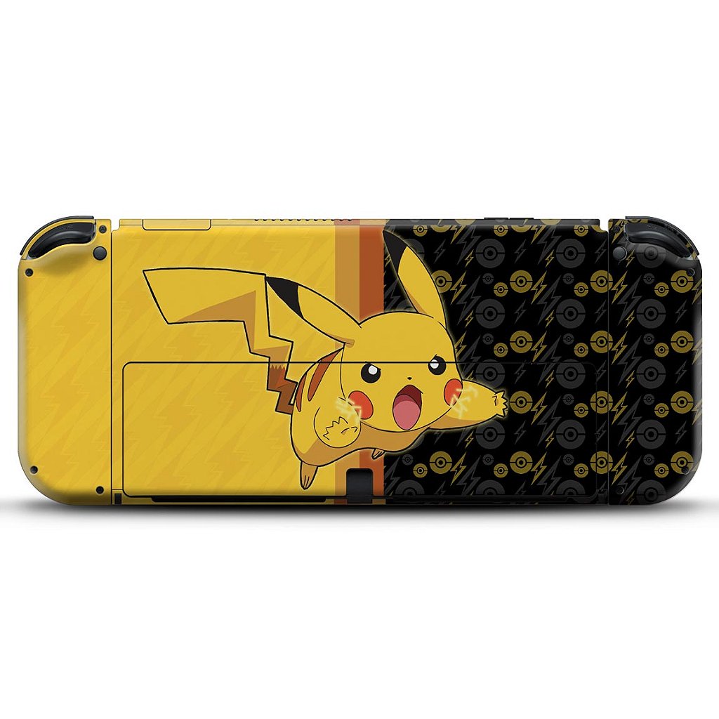 KIT Capa Anti Poeira e Skin Anti-Rage Nintendo Switch 1 Oled - Pikachu Pokemon - Pop Arte Skins - foto 4