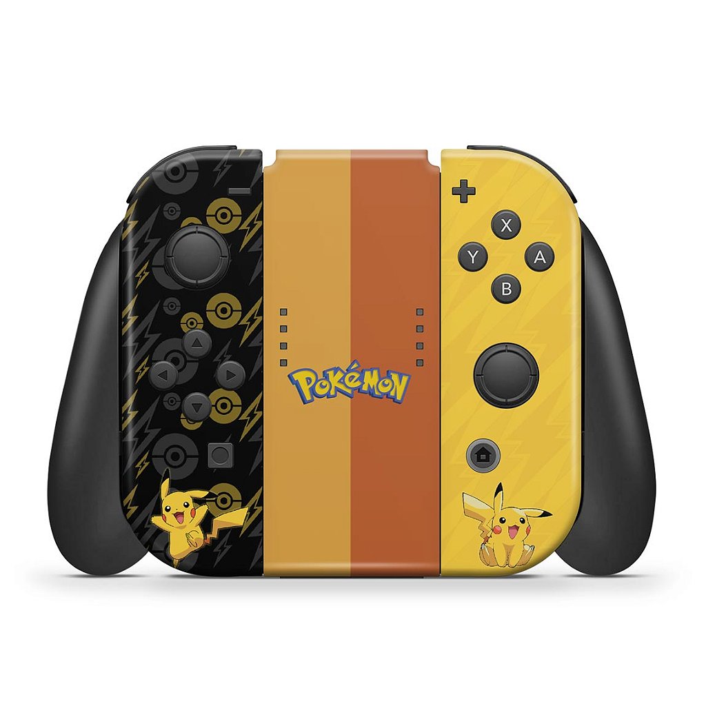 KIT Capa Anti Poeira e Skin Anti-Rage Nintendo Switch 1 Oled - Pikachu Pokemon - Pop Arte Skins - foto 5