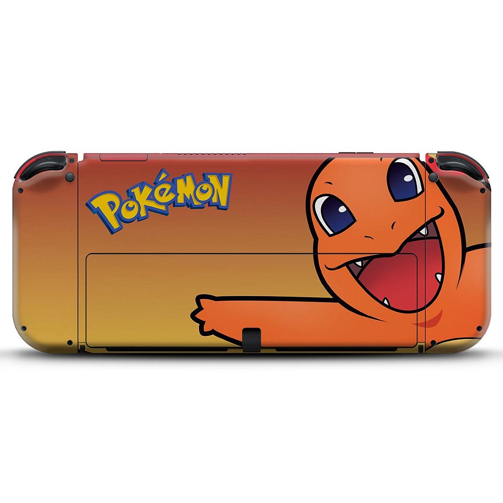 KIT Capa Anti Poeira e Skin Anti-Rage Nintendo Switch 1 Oled - Pokémon Charmander - Pop Arte Skins - foto 4