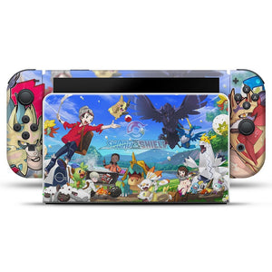 KIT Capa Anti Poeira e Skin Anti-Rage Nintendo Switch 1 Oled - Pokémon Sword And Shield - Pop Arte Skins - foto 3