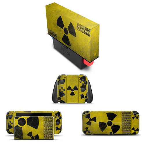 KIT Capa Anti Poeira e Skin Anti-Rage Nintendo Switch 1 Oled - Radioativo