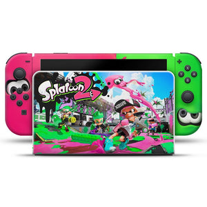 KIT Capa Anti Poeira e Skin Anti-Rage Nintendo Switch 1 Oled - Splatoon 2 - Pop Arte Skins - foto 3
