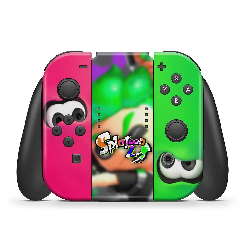 KIT Capa Anti Poeira e Skin Anti-Rage Nintendo Switch 1 Oled - Splatoon 2 - Pop Arte Skins - foto 5