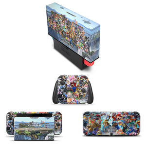 KIT Capa Anti Poeira e Skin Anti-Rage Nintendo Switch 1 Oled - Super Smash Bros. Ultimate