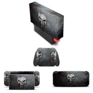 KIT Capa Anti Poeira e Skin Anti-Rage Nintendo Switch 1 Oled - The Punisher Justiceiro