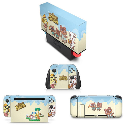 KIT Capa Anti Poeira e Skin Anti-Rage Nintendo Switch 1 - Animal Crossing