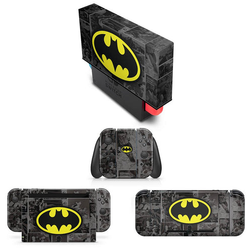 KIT Capa Anti Poeira e Skin Anti-Rage Nintendo Switch 1 - Batman Comics