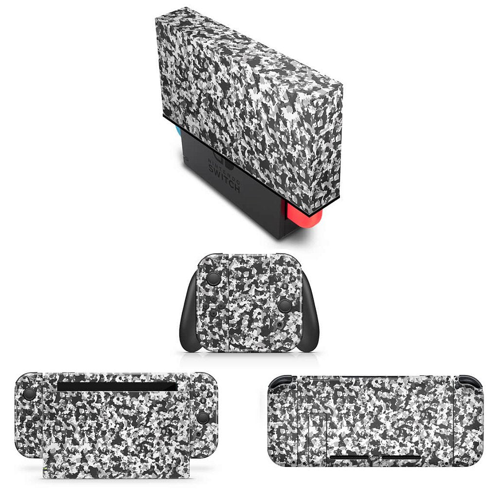 KIT Nintendo Switch Skin e Capa Anti Poeira - Camuflada Cinza