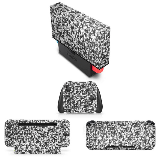 KIT Nintendo Switch Skin e Capa Anti Poeira - Camuflada Cinza