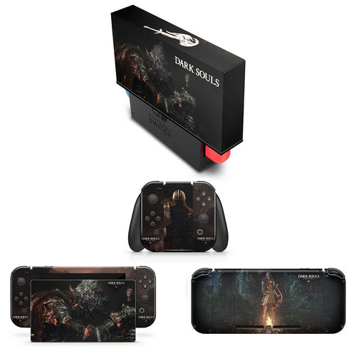 KIT Capa Anti Poeira e Skin Anti-Rage Nintendo Switch 1 - Dark Souls Remastered