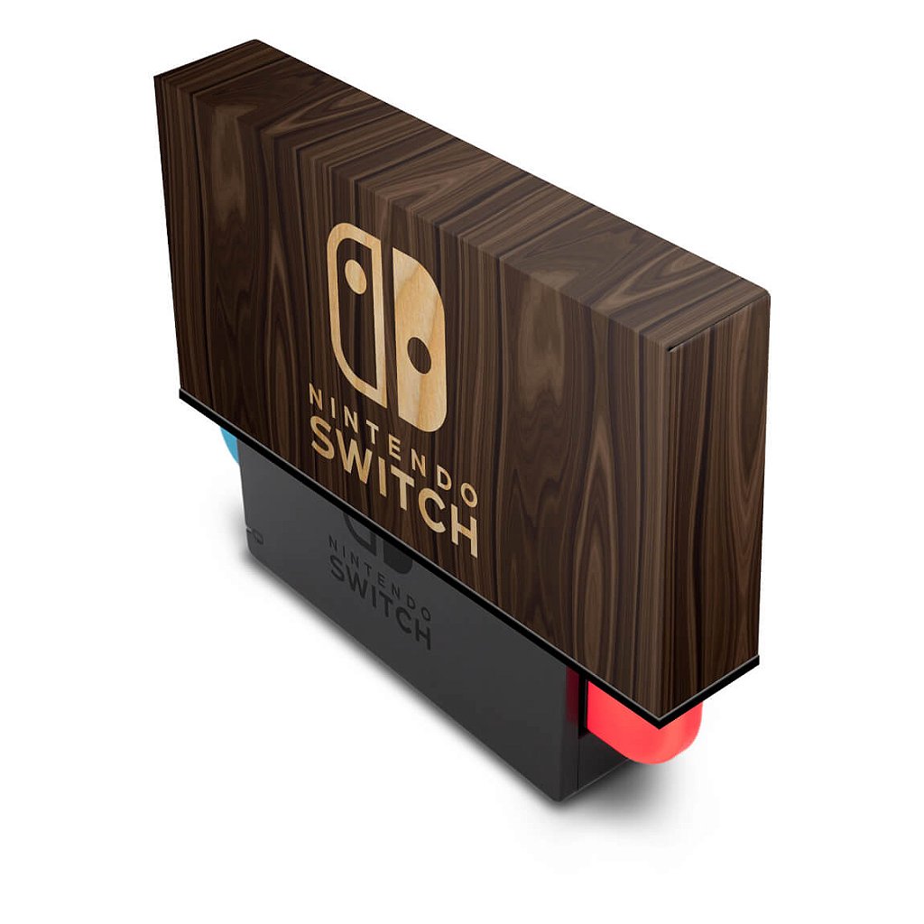 KIT Capa Anti Poeira e Skin Anti-Rage Nintendo Switch 1 - Madeira - Pop Arte Skins - foto 2