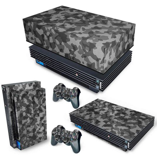 KIT PS2 Fat Skin e Capa Anti Poeira - Camuflada Cinza