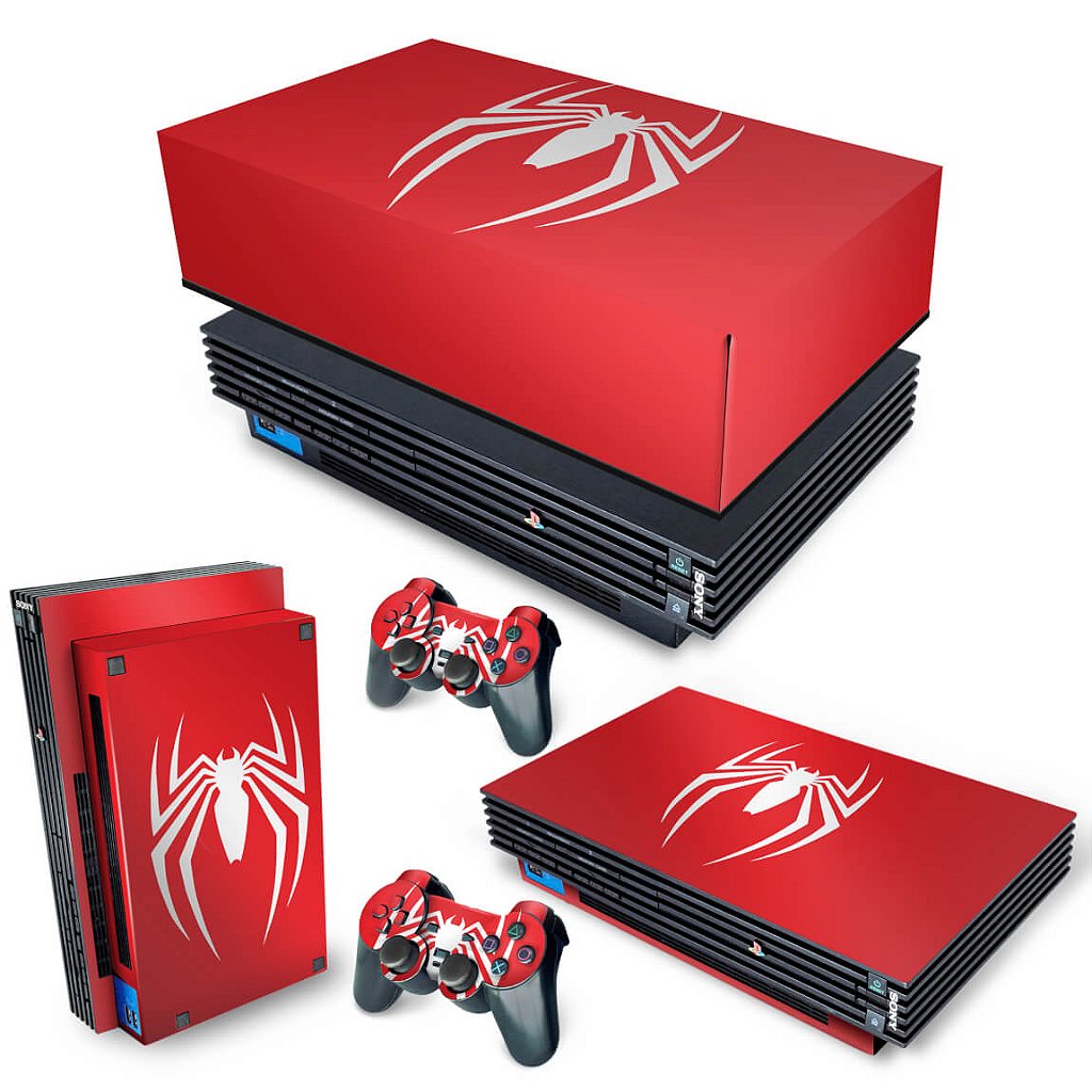 KIT Capa Anti Poeira e Skin Anti-Rage PS2 Fat - Spider-man Homem-Aranha