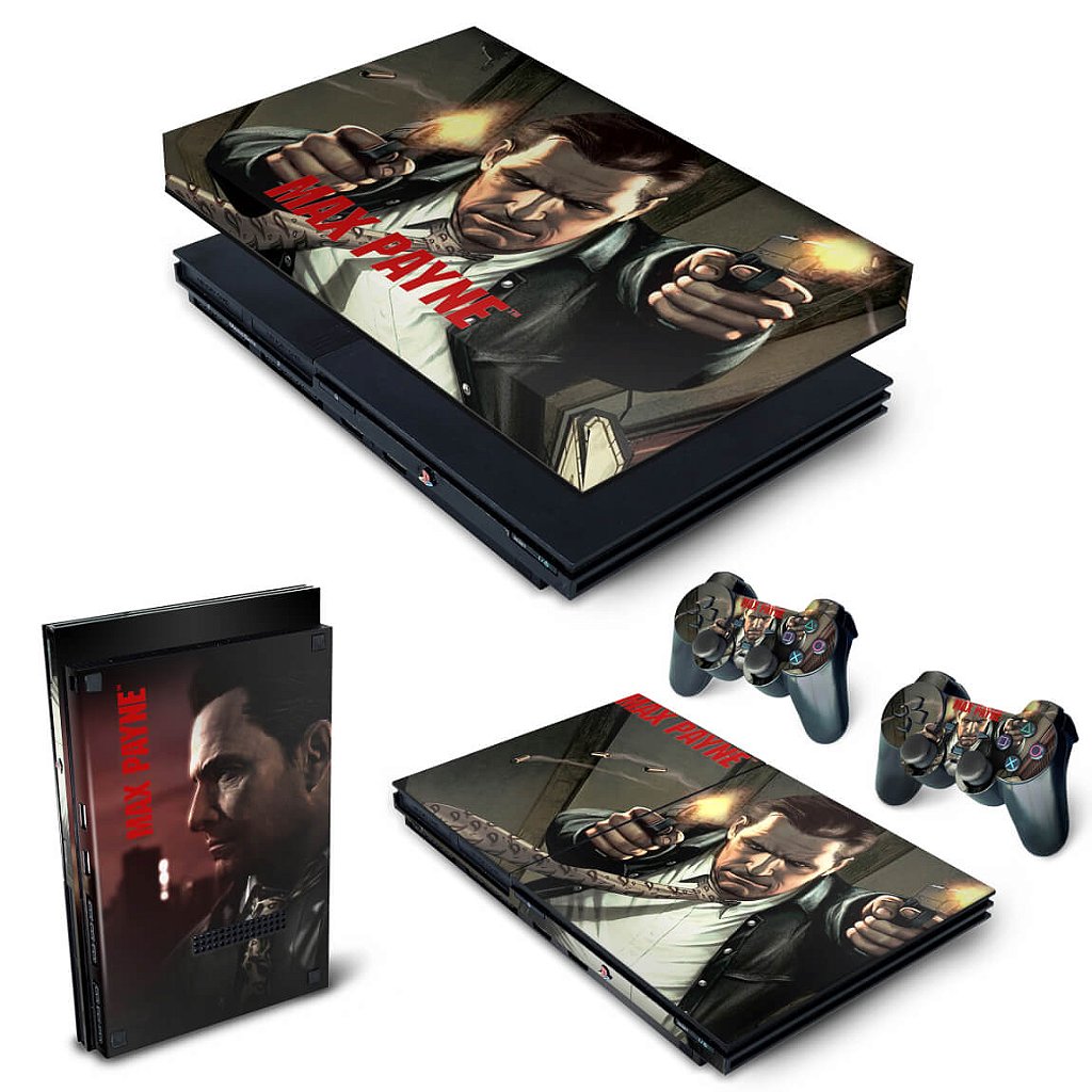 KIT Capa Anti Poeira e Skin Anti-Rage PS2 Slim - Max Payne