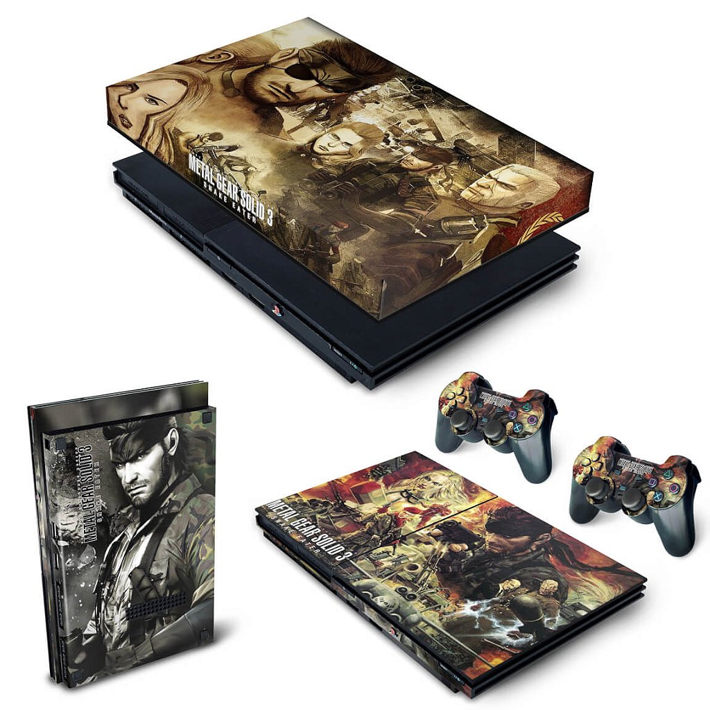 KIT Capa Anti Poeira e Skin Anti-Rage PS2 Slim - Metal Gear Solid 3