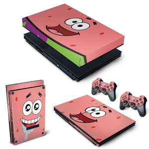 KIT Capa Anti Poeira e Skin Anti-Rage PS2 Slim - Patrick Bob Esponja