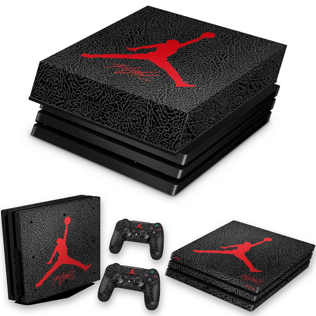 KIT PS4 Pro Skin Anti-Rage e Capa Anti Poeira - Air Jordan Flight