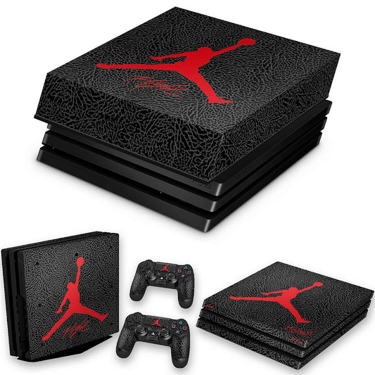 KIT PS4 Pro Skin Anti-Rage e Capa Anti Poeira - Air Jordan Flight
