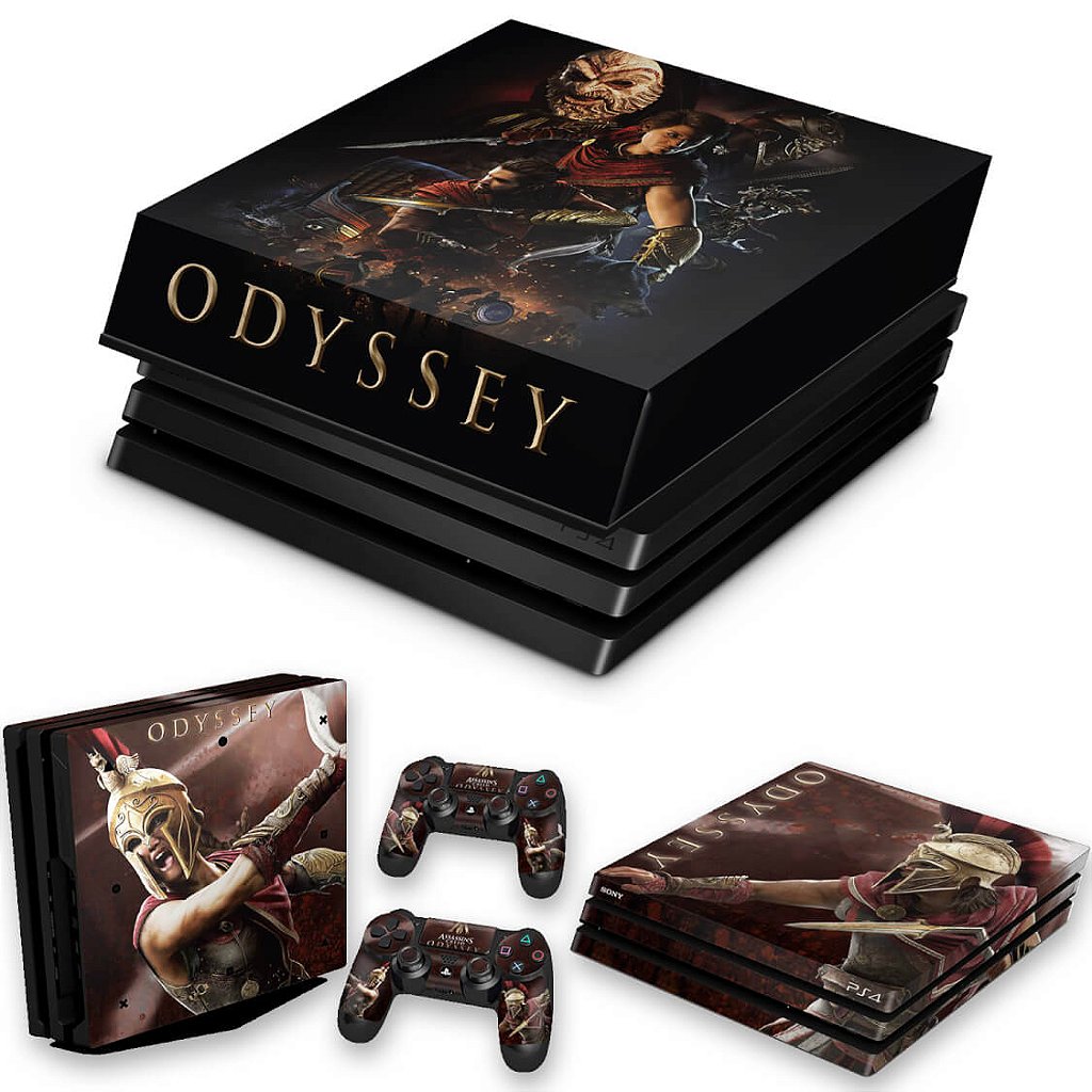 KIT PS4 Pro Skin Anti-Rage e Capa Anti Poeira - Assassin's Creed Odyssey