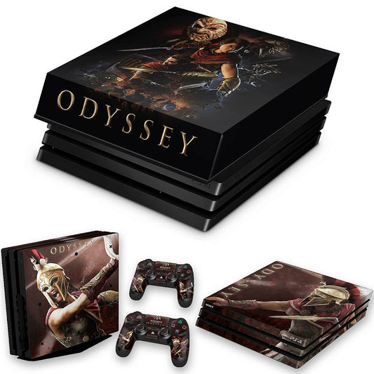 KIT PS4 Pro Skin Anti-Rage e Capa Anti Poeira - Assassin's Creed Odyssey