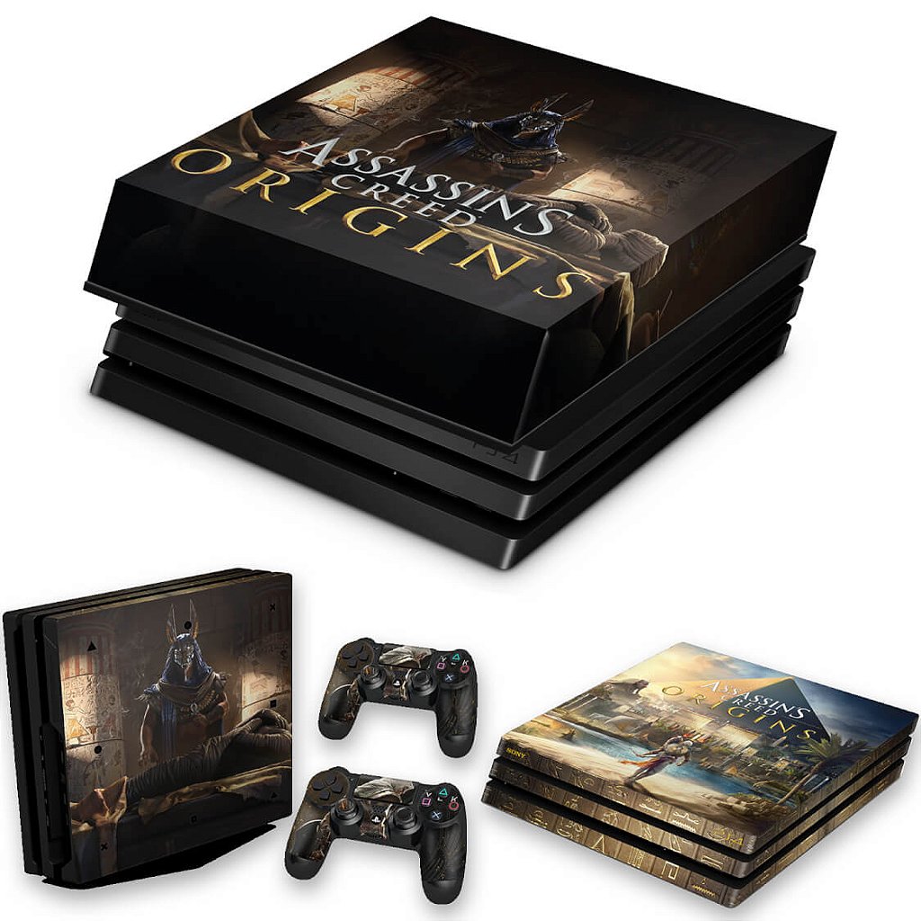 KIT PS4 Pro Skin Anti-Rage e Capa Anti Poeira - Assassin's Creed Origins