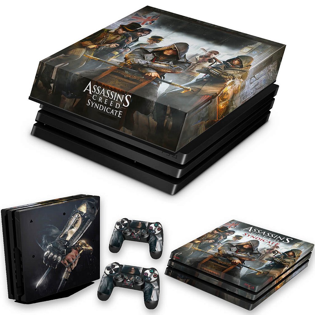 KIT PS4 Pro Skin Anti-Rage e Capa Anti Poeira - Assassin's Creed Syndicate