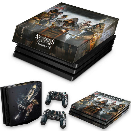 KIT PS4 Pro Skin Anti-Rage e Capa Anti Poeira - Assassin's Creed Syndicate