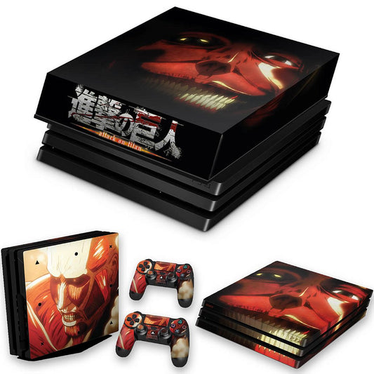 KIT Capa Anti Poeira e Skin Anti-Rage PS4 Pro - Attack On Titan - Shingeki No Kyojin #B