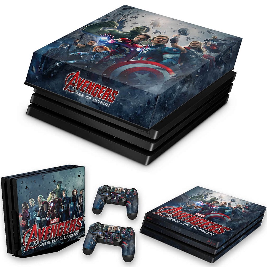 KIT Capa Anti Poeira e Skin Anti-Rage PS4 Pro - Avengers - Age Of Ultron