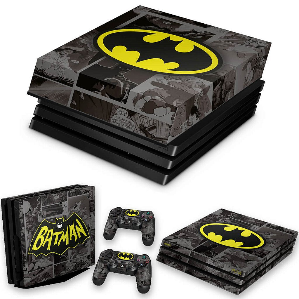 KIT Capa Anti Poeira e Skin Anti-Rage PS4 Pro - Batman Comics