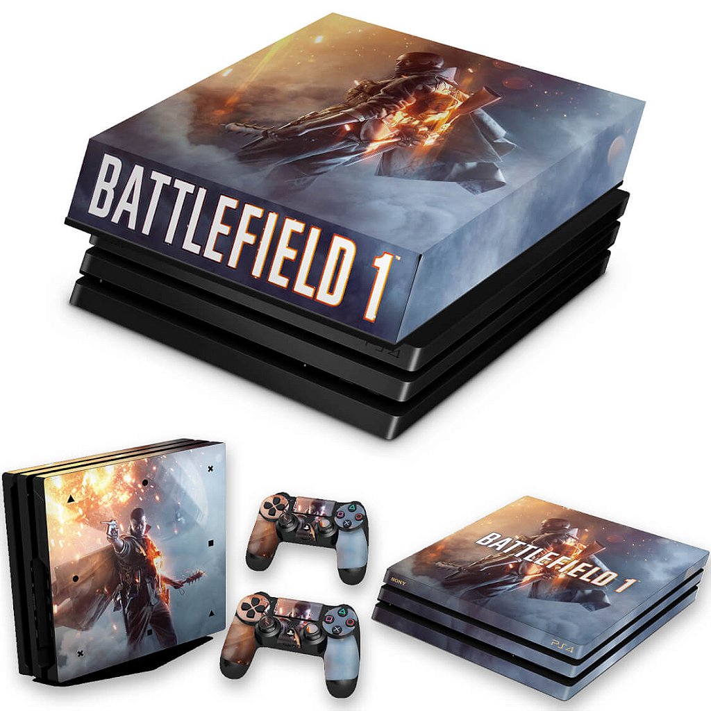 KIT Capa Anti Poeira e Skin Anti-Rage PS4 Pro - Battlefield 1