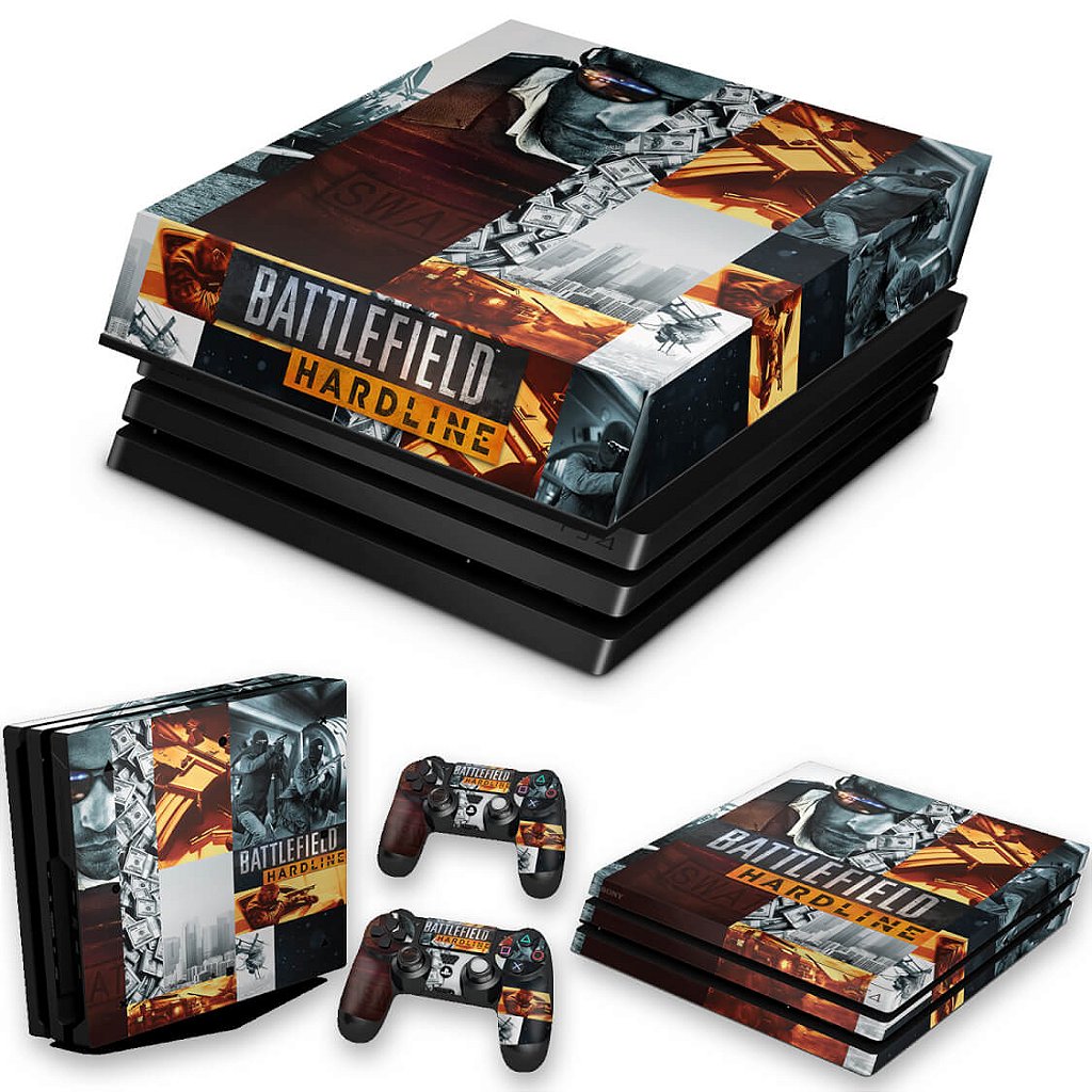 KIT Capa Anti Poeira e Skin Anti-Rage PS4 Pro - Battlefield Hardline