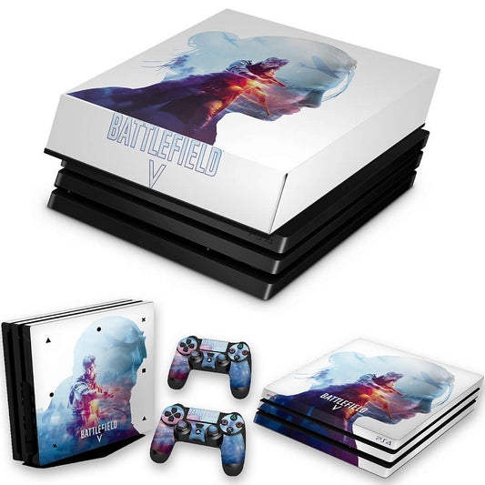 KIT PS4 Pro Skin e Capa Anti Poeira - Battlefield V