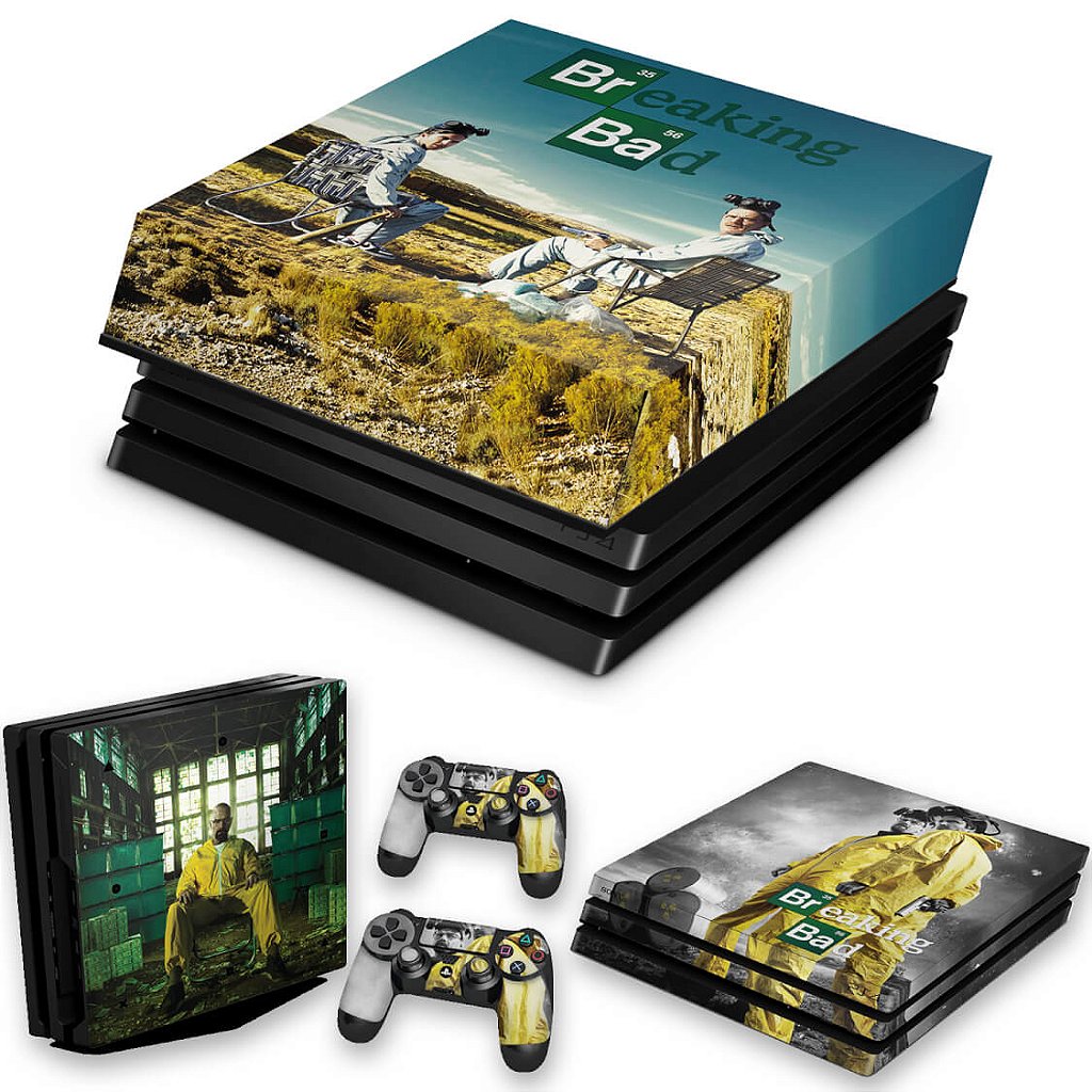 KIT Capa Anti Poeira e Skin Anti-Rage PS4 Pro - Breaking Bad