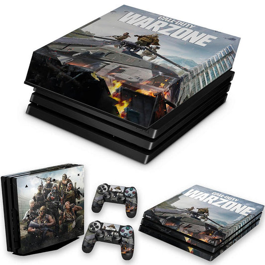 KIT PS4 Pro Skin e Capa Anti Poeira - Call of Duty Warzone