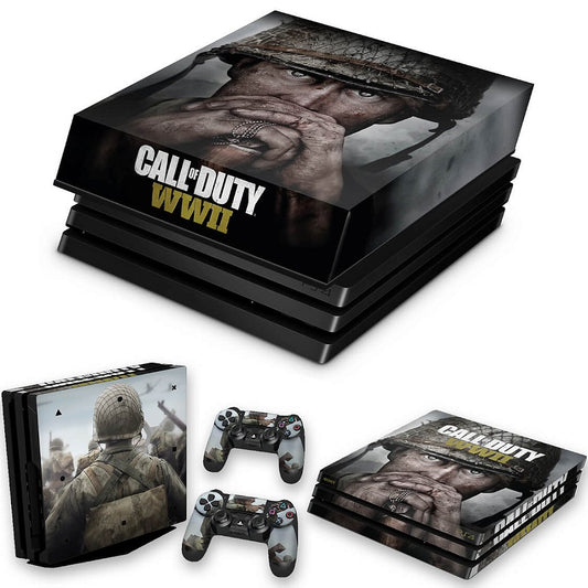 KIT Capa Anti Poeira e Skin Anti-Rage PS4 Pro - Call Of Duty Ww2