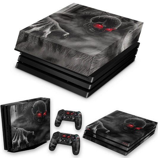 KIT PS4 Pro Skin e Capa Anti Poeira - Caveira Skull