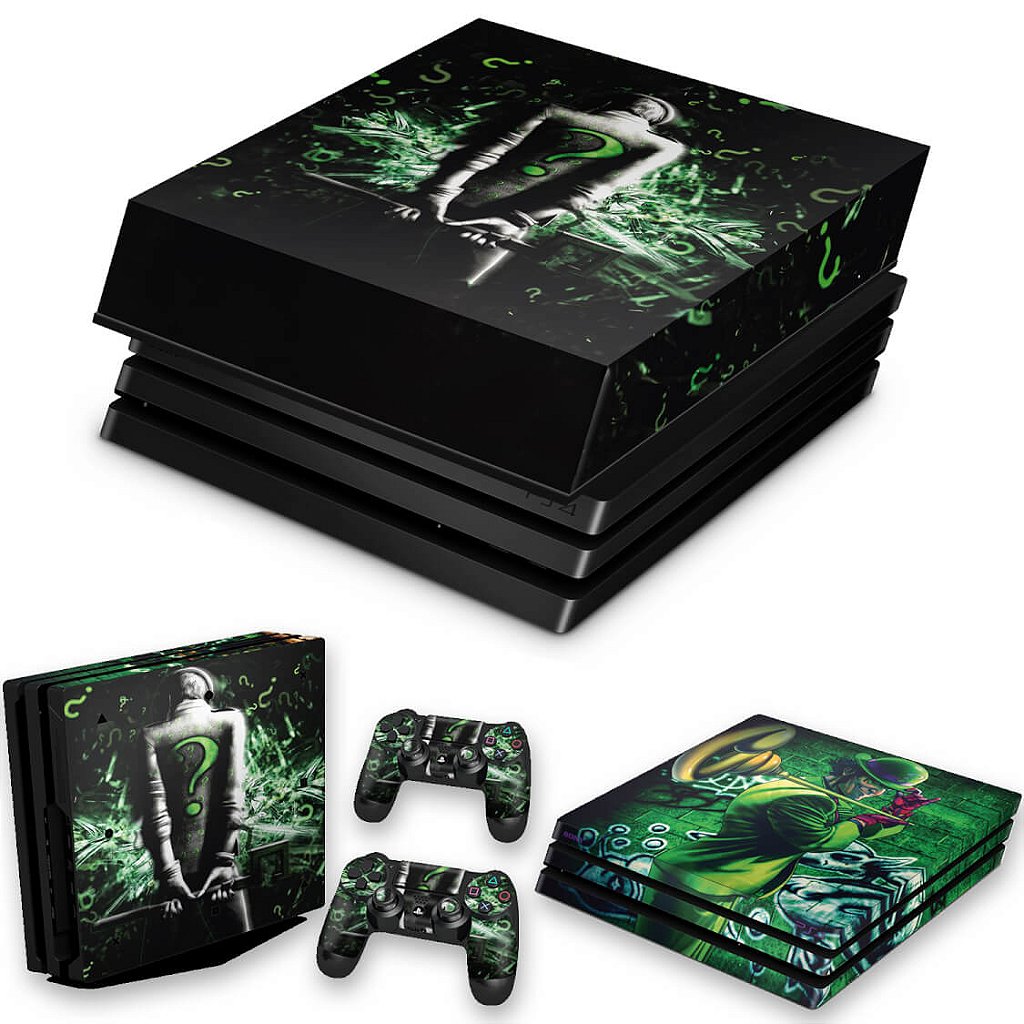 KIT Capa Anti Poeira e Skin Anti-Rage PS4 Pro - Charada Batman