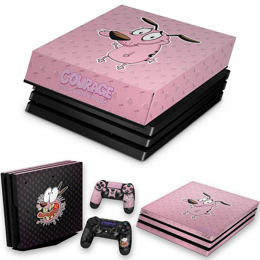 KIT PS4 Pro Skin e Capa Anti Poeira - Coragem: O cão covarde