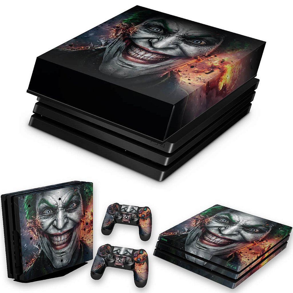 KIT Capa Anti Poeira e Skin Anti-Rage PS4 Pro - Coringa Joker
