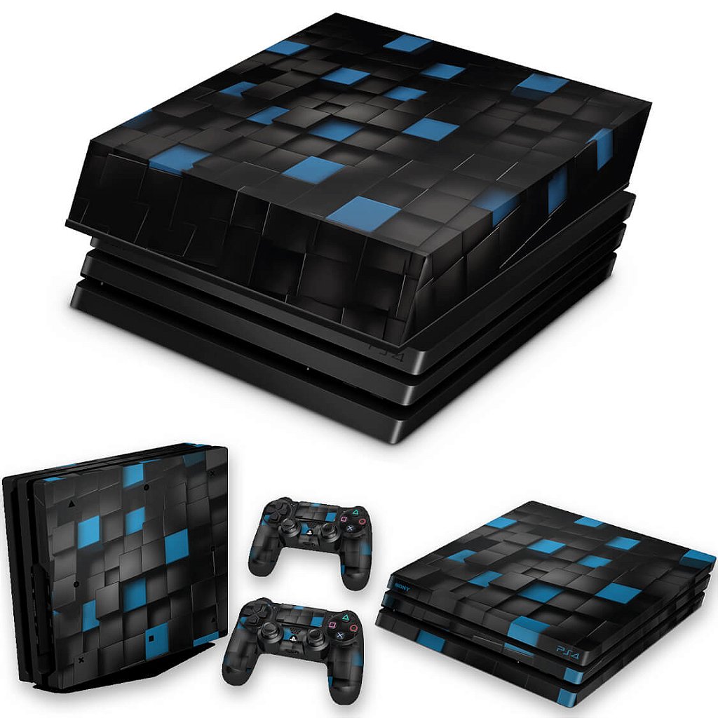 KIT Capa Anti Poeira e Skin Anti-Rage PS4 Pro - Cubos