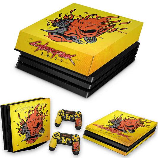 KIT PS4 Pro Skin e Capa Anti Poeira - Cyberpunk 2077