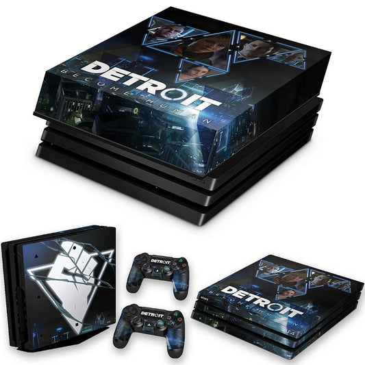 KIT PS4 Pro Skin e Capa Anti Poeira - Detroit Become Human