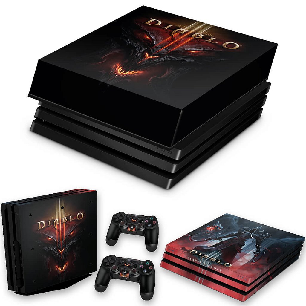 KIT Capa Anti Poeira e Skin Anti-Rage PS4 Pro - Diablo