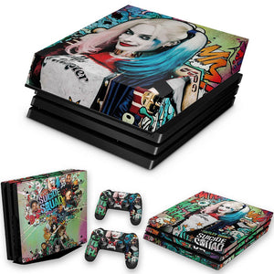 KIT Capa Anti Poeira e Skin Anti-Rage PS4 Pro - Esquadrão Suicida #A
