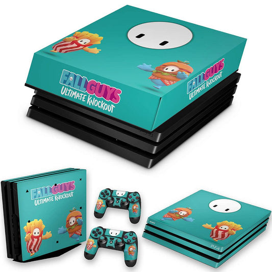 KIT PS4 Pro Skin e Capa Anti Poeira - Fall Guys