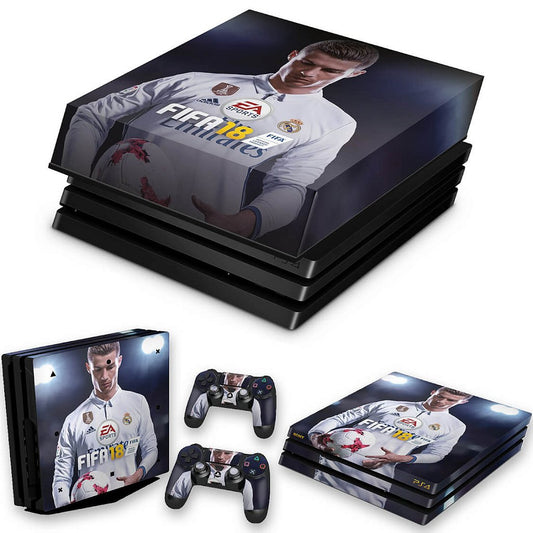 KIT Capa Anti Poeira e Skin Anti-Rage PS4 Pro - Fifa 18