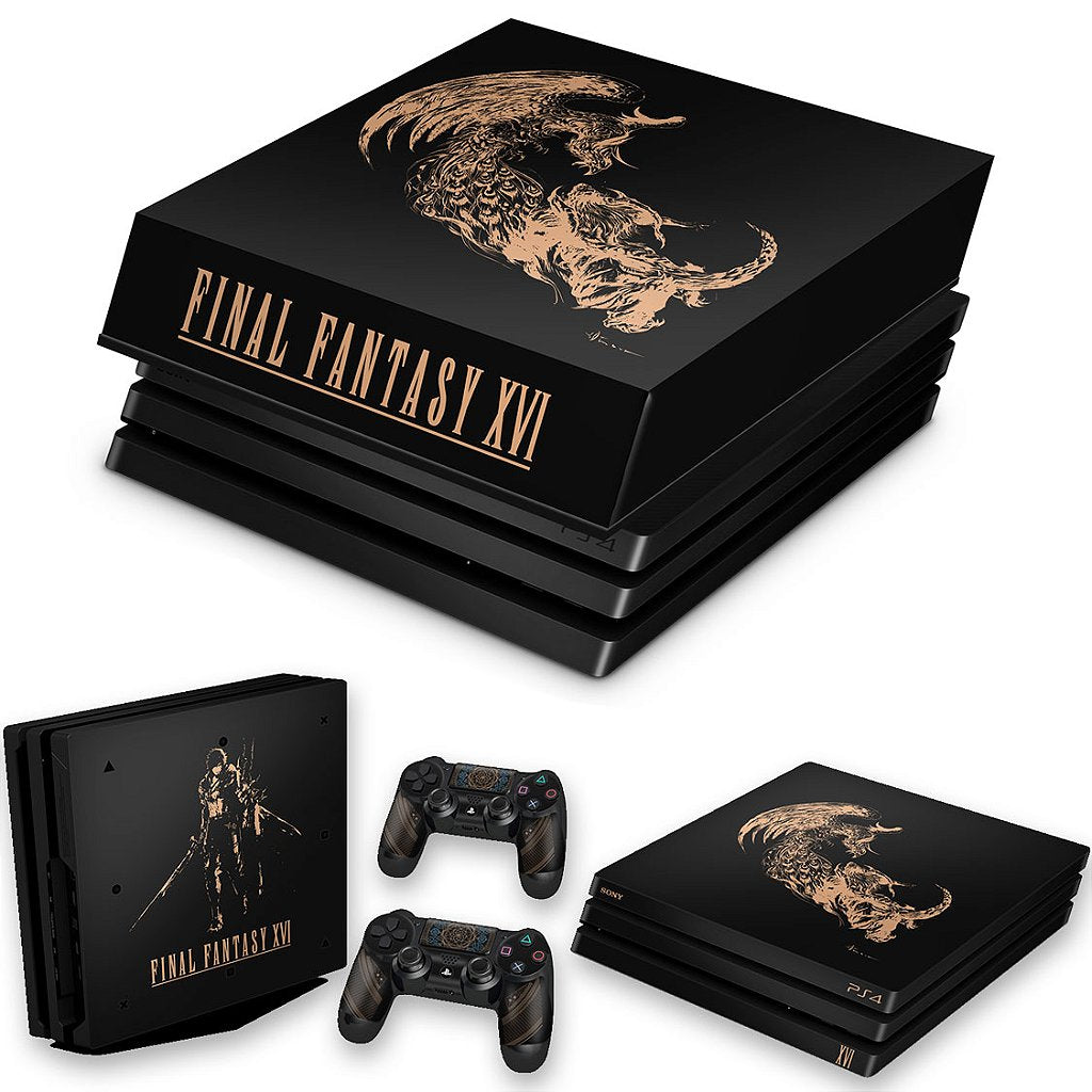 KIT PS4 Pro Skin e Capa Anti Poeira - Final Fantasy XVI Edition