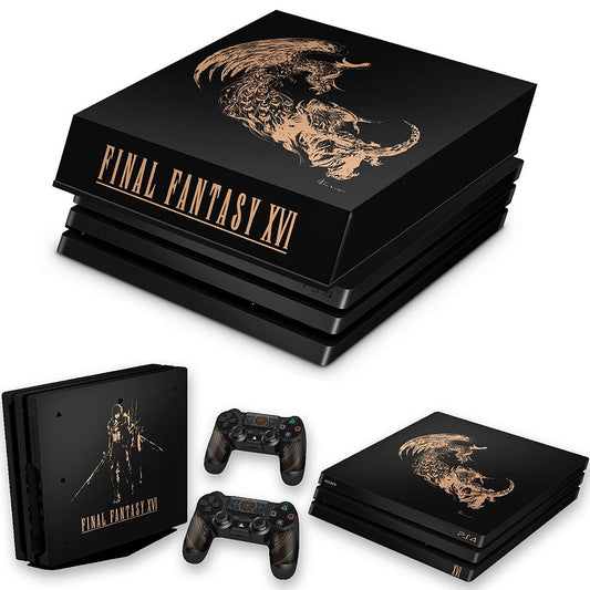 KIT PS4 Pro Skin e Capa Anti Poeira - Final Fantasy XVI Edition