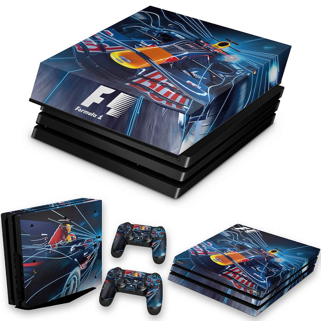 KIT Capa Anti Poeira e Skin Anti-Rage PS4 Pro - Formula 1